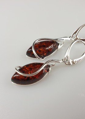 Gintariniai auskarai. Sidabras 925. 