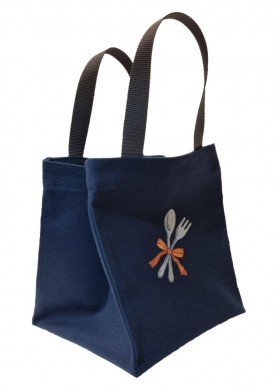 Universalus siuvinėtas pietų krepšelis