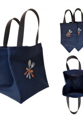 Universalus siuvinėtas pietų krepšelis