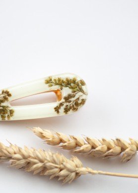 Plaukų sagutis su tikrais augalais