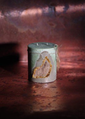 Žalia žvakė betone su medžiu