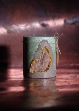 Žalia žvakė betone su medžiu