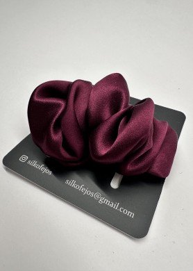 F Šilkinis plaukų segtukas 8cm - spalva Burgundiška