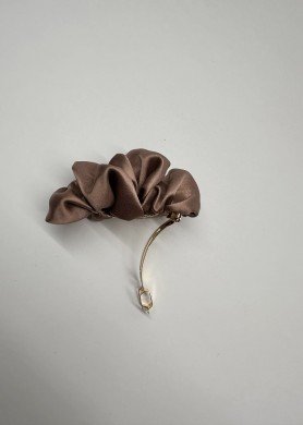 F Šilkinis plaukų segtukas 8cm - spalva Rusvai Alyvinė