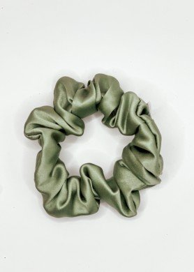 Plaukų gumytė S dydžio - natūralus 100% šilkas - spalva Pea Green #1.3-19