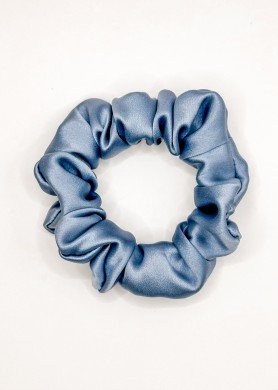 Plaukų gumytė S dydžio - natūralus 100% šilkas - spalva Pilkai Mėlyna #1.3-84