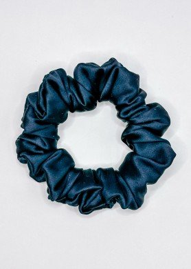 Plaukų gumytė S dydžio - natūralus 100% šilkas - spalva Tamsiai Mėlyna ##1.3-73