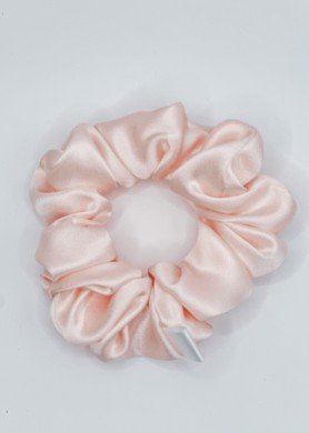 Plaukų gumytė S dydžio - natūralus 100% šilkas - spalva Lihgt Pink #1.1-02