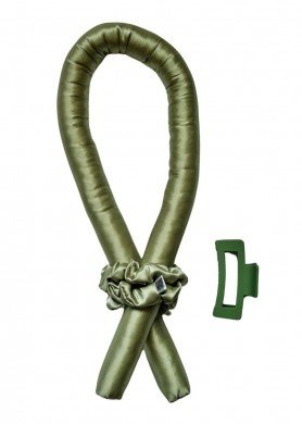 C Šilkinė juosta plaukų garbanoms - spalva - Alyvuogės žalia