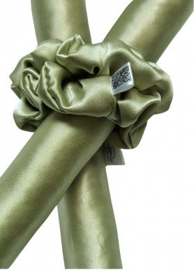 C Šilkinė juosta plaukų garbanoms - spalva - Alyvuogės žalia