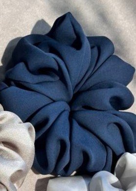 D Šilkinė plaukų gumytė XL dydžio - spalva - Mėlyna - Turkio