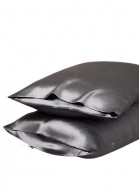 A Šilkinis pagalvės užvalkalas 50x70cm - spalva - Tamsiai pilka