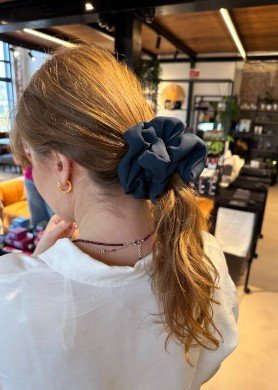 D Šilkinė plaukų gumytė XL dydžio - spalva - Mėlyna - Turkio