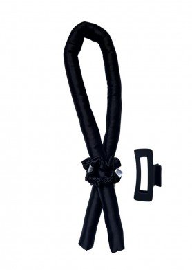 C Šilkinė juosta plaukų garbanoms - spalva Juoda