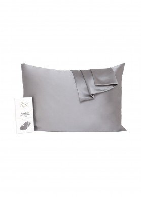 A Šilkinis pagalvės užvalkalas 50x70cm - spalva - Tamsiai pilka