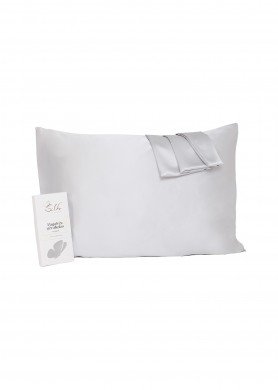 A Šilkinis pagalvės užvalkalas 50x70cm - spalva - Sidabro pilka
