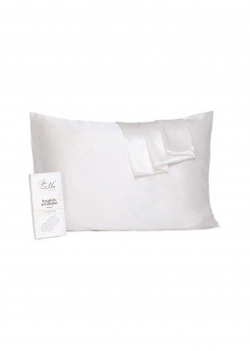 A Šilkinis pagalvės užvalkalas 50x70cm - spalva šilta Balta - Ivory