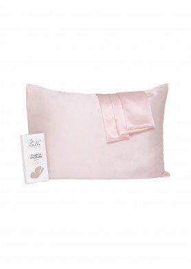 A Šilkinis pagalvės užvalkalas 50x70cm - spalva - Šviesi rožinė