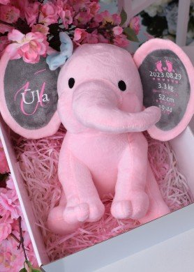 Rožinis drambliukas su metrikais