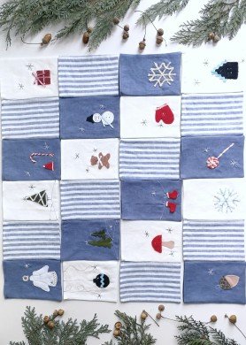 Lininis pakabinamas Advento kalendorius