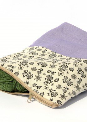 Didelės lininės kosmetinės su gėlėmis