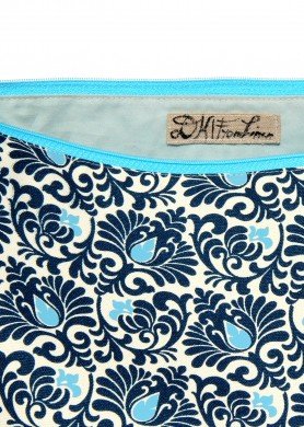 Didelė lininė kosmetinė su gėlėmis