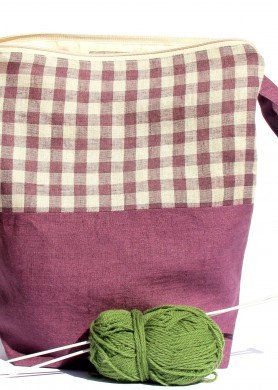 Didelis lininis krepšys su užtrauktuku „Alyvinis“ ar „Juodas“