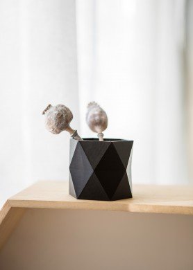 Mažų vazonėlių rinkinys „Juoda - balta“