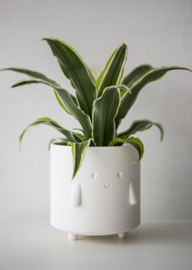 Vazonėlis „Šypsniukas“, matinė balta