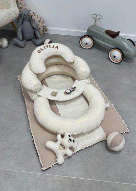 Transformeris + kilimėlis 95×75 cm ,,Teddy baltoji meškutė,,