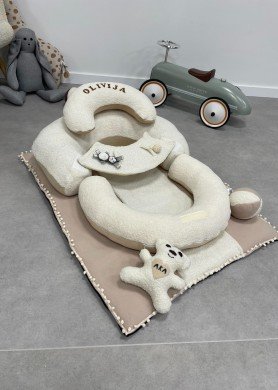 Komfortas + kilimėlis 95x75 cm ,,Teddy baltoji meškutė,,