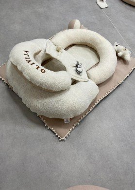 Komfortas + kilimėlis 95x75 cm ,,Teddy baltoji meškutė,,