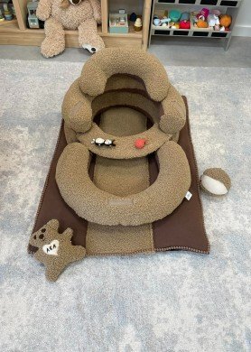 SĖDINUKAS Transformeris su pailgu kilimėliu ,,Teddy karamelinis,,