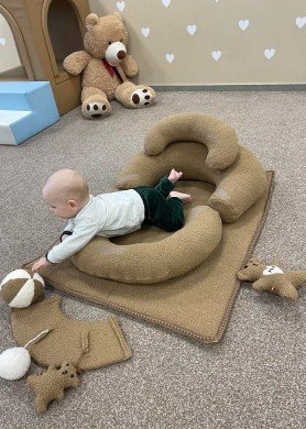 Komfortas + kilimėlis 95x75 cm ,,Teddy karamelinis,,