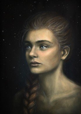 Tapybos darbo kopija -portretas ,,Dar šiek tiek palaukti"