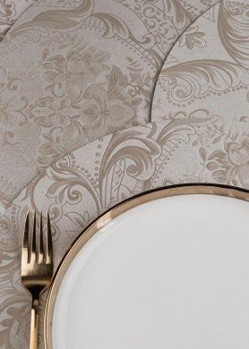 Stalo padėkliukai kreminės spalvos su raštu