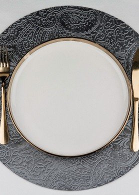 Stalo padėkliukai pilki su raštais