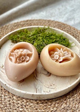 Velykų simbolis pavasarinė sojų vaško žvakė, stalo dekoracija Kiaušinis