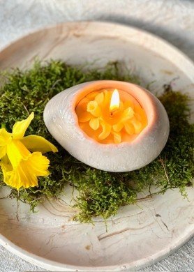 Velykų, pavasarinė sojų vaško žvakė, stalo dekoracija Kiaušinis