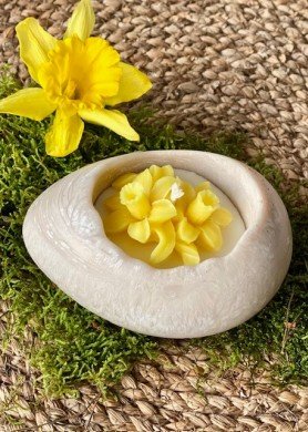 Velykų, pavasarinė sojų vaško žvakė, stalo dekoracija Kiaušinis