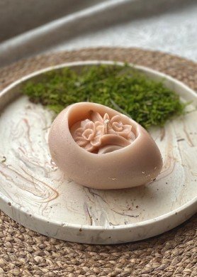 Velykų simbolis pavasarinė sojų vaško žvakė, stalo dekoracija Kiaušinis