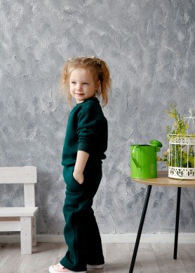 laisvalaikio kostiumas "mėta" su plačiomis kelnėmis