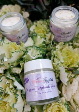 Šilkinis rankomis suktas kūno sviestas JEI GYVA - ATPLAUK PIENO PUTA