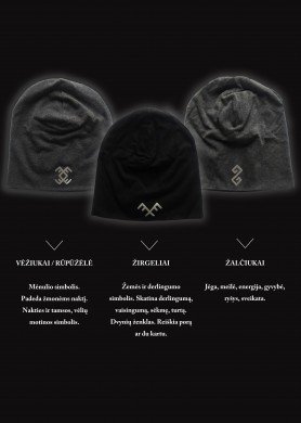 Medvilninės kepurės su šviesą atspindinčiais baltiškais simboliais