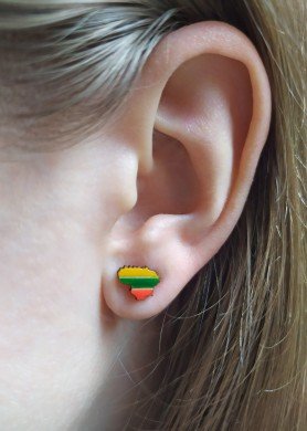 Mediniai rankų darbo auskarai ''Trispalvė Lietuva''