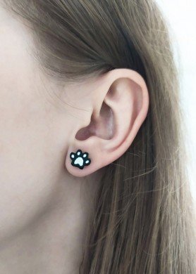 Mediniai auskarai gyvūnų mylėtojams ''Pėdutės''