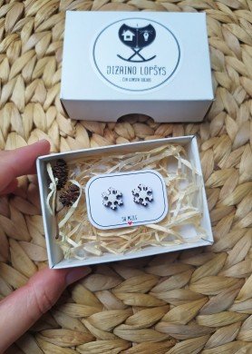 Kalėdiniai mediniai auskariukai Imbieriukai, rudolfas arba snaigės