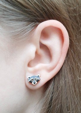 Mediniai rankų darbo auskarai ''Meškėnai''